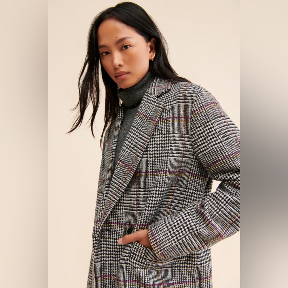 RD STYLE DANA DOUBLE BREASTED PLAID COAT SIZE XS - Picture 3 of 16